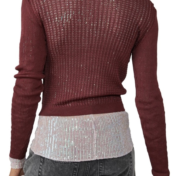 Free People H20 Crew Pullover Raw Garnet - Picture 3 of 5